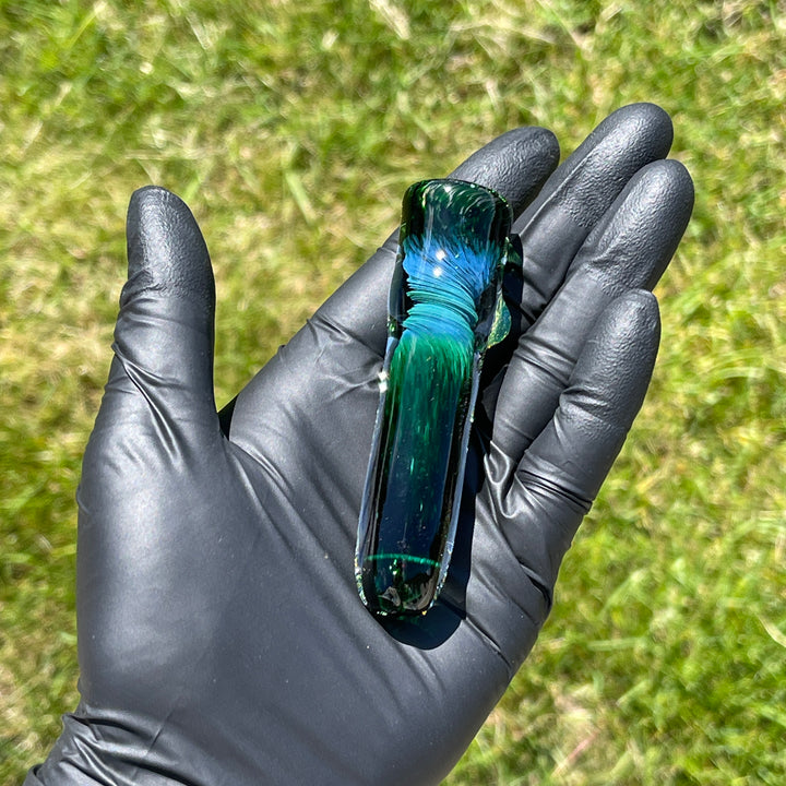 Thick Exp Green Chillum Glass Pipe Chuck Glass   