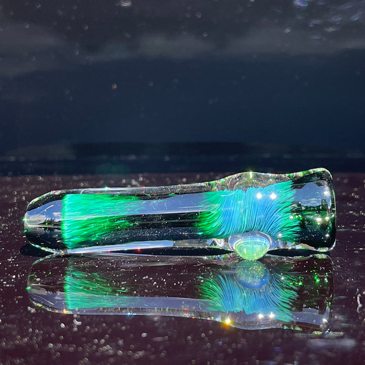 Thick Exp Green Chillum Glass Pipe Chuck Glass   