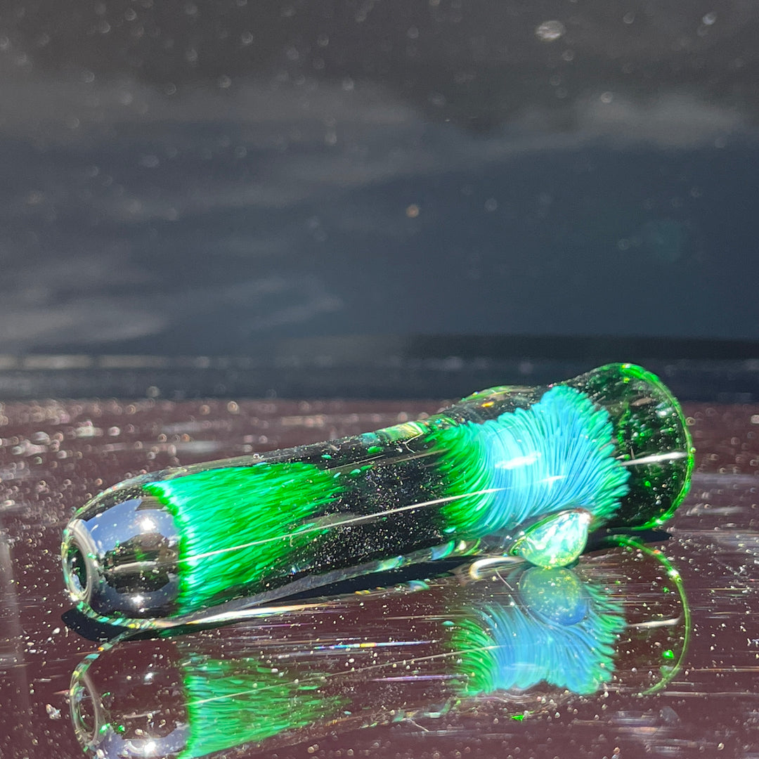 Thick Exp Green Chillum Glass Pipe Chuck Glass   