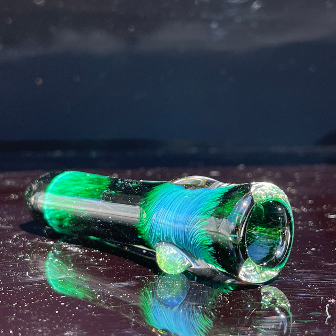 Thick Exp Green Chillum Glass Pipe Chuck Glass   