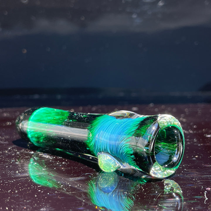 Thick Exp Green Chillum Glass Pipe Chuck Glass   