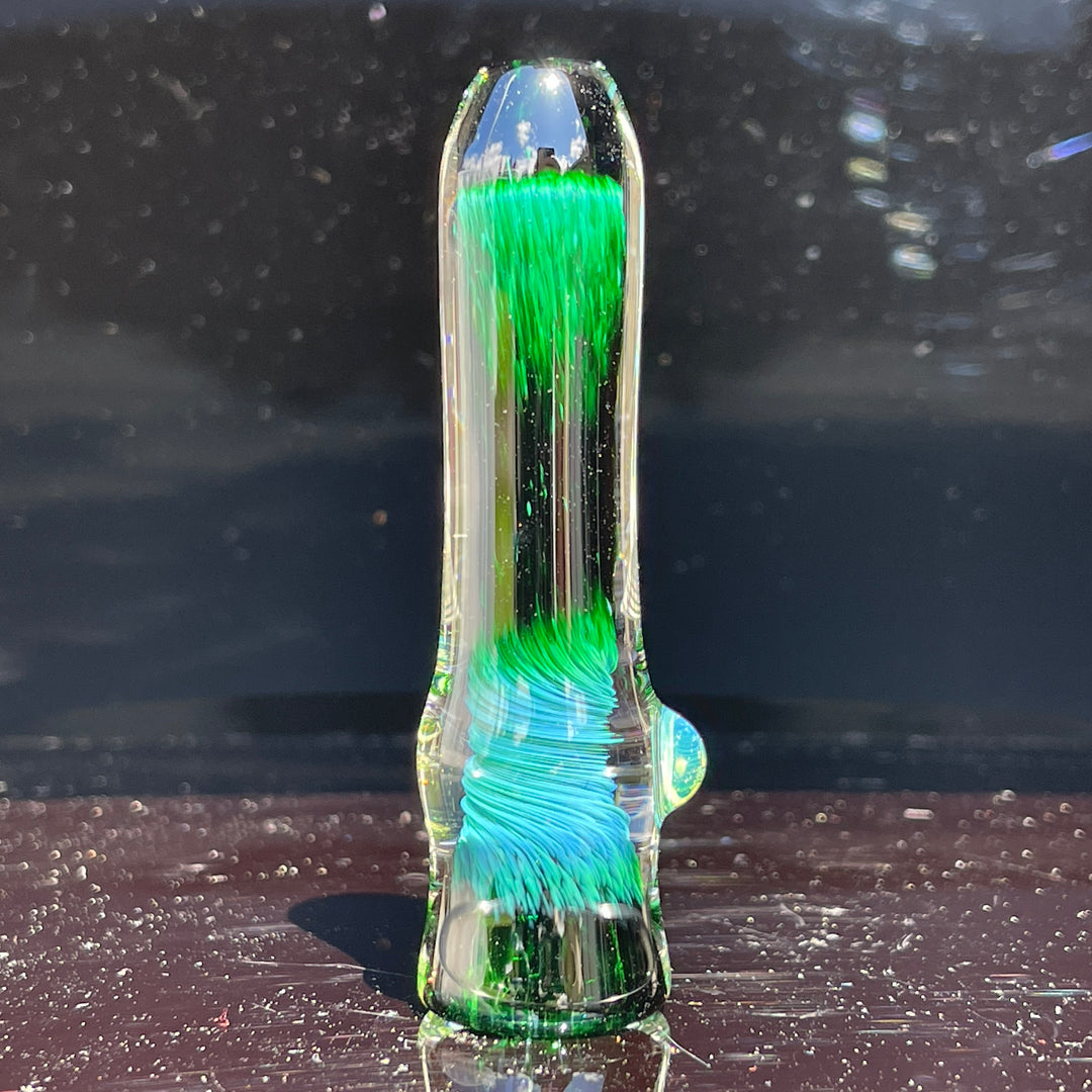 Thick Exp Green Chillum Glass Pipe Chuck Glass   