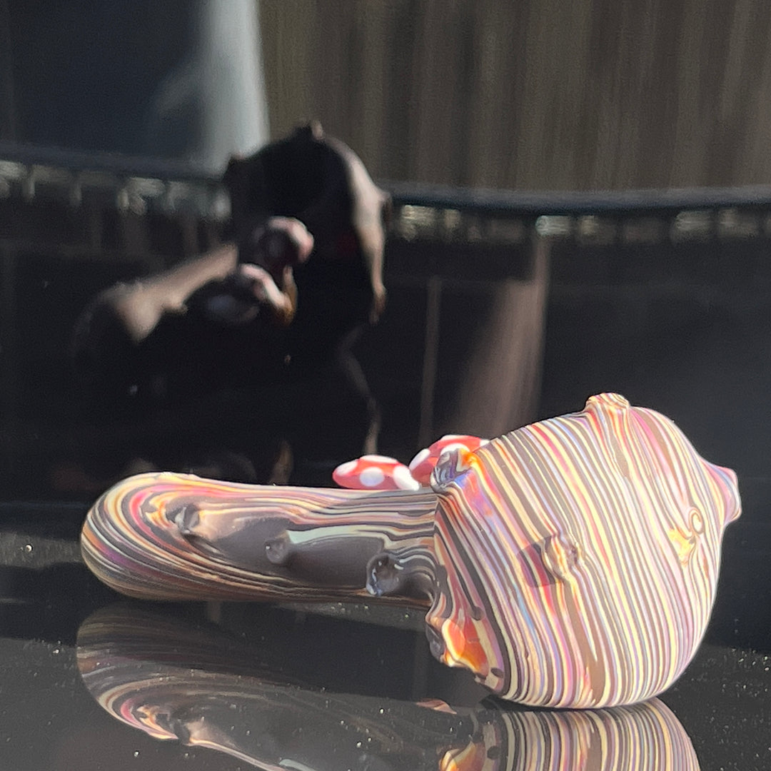 Woodgrain Shroom Branch Spoon Glass Pipe Wazoo Glass