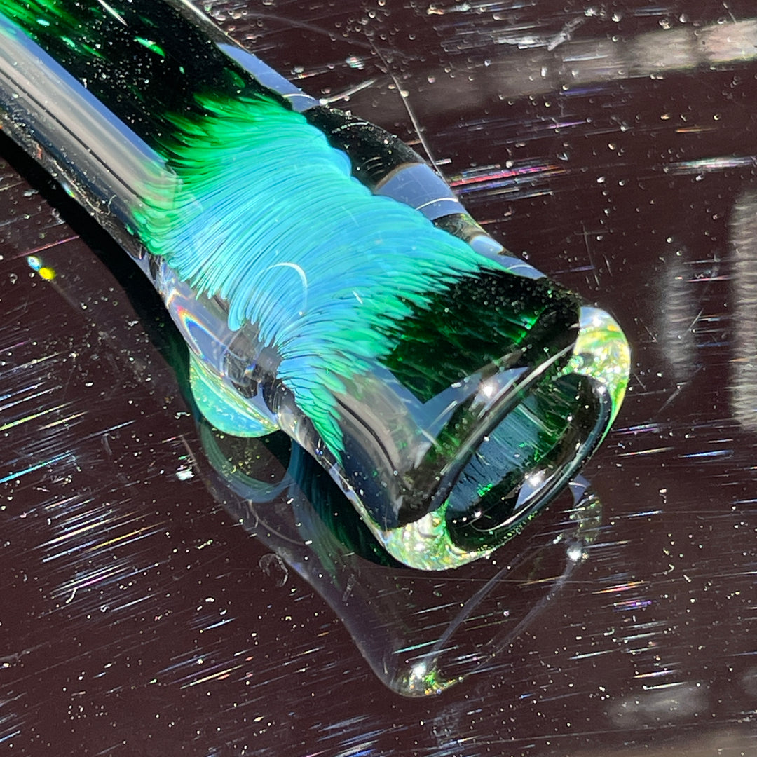 Thick Exp Green Chillum Glass Pipe Chuck Glass   