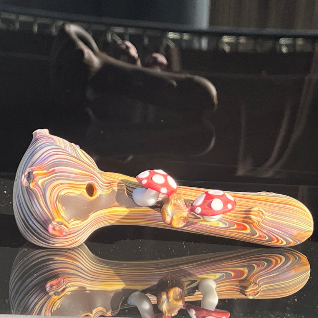 Woodgrain Shroom Branch Spoon Glass Pipe Wazoo Glass