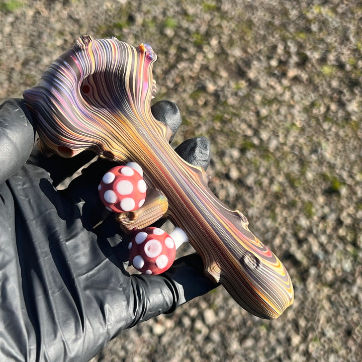 Woodgrain Shroom Branch Spoon Glass Pipe Wazoo Glass