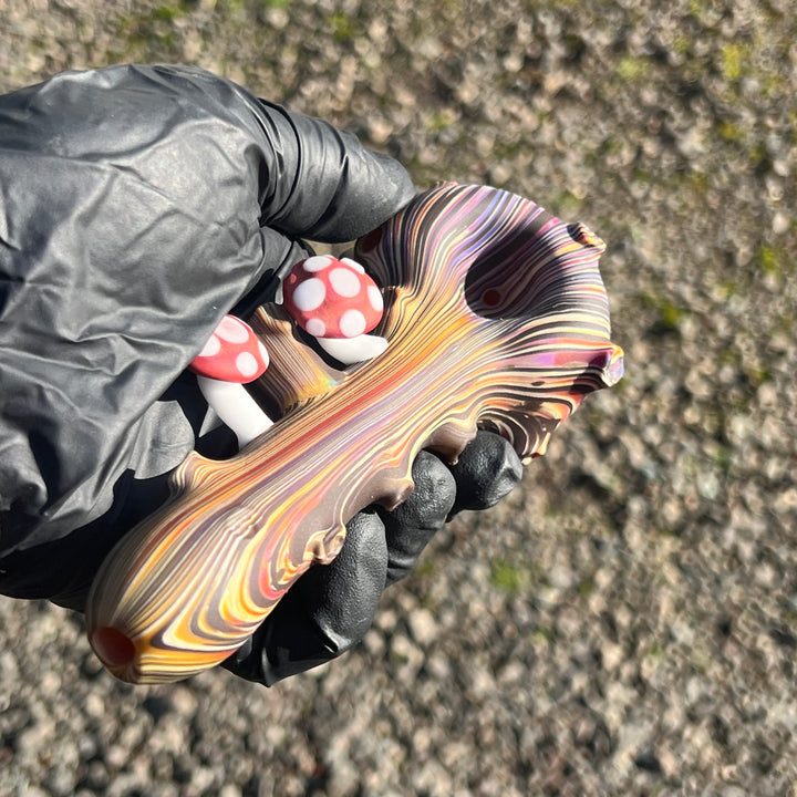 Woodgrain Shroom Branch Spoon Glass Pipe Wazoo Glass