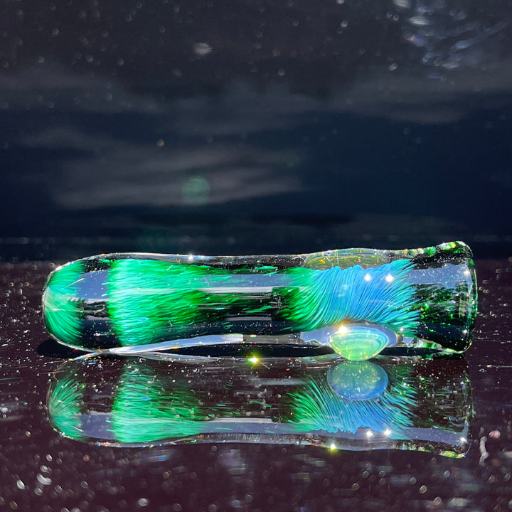 Thick Exp Green Chillum Glass Pipe Chuck Glass   