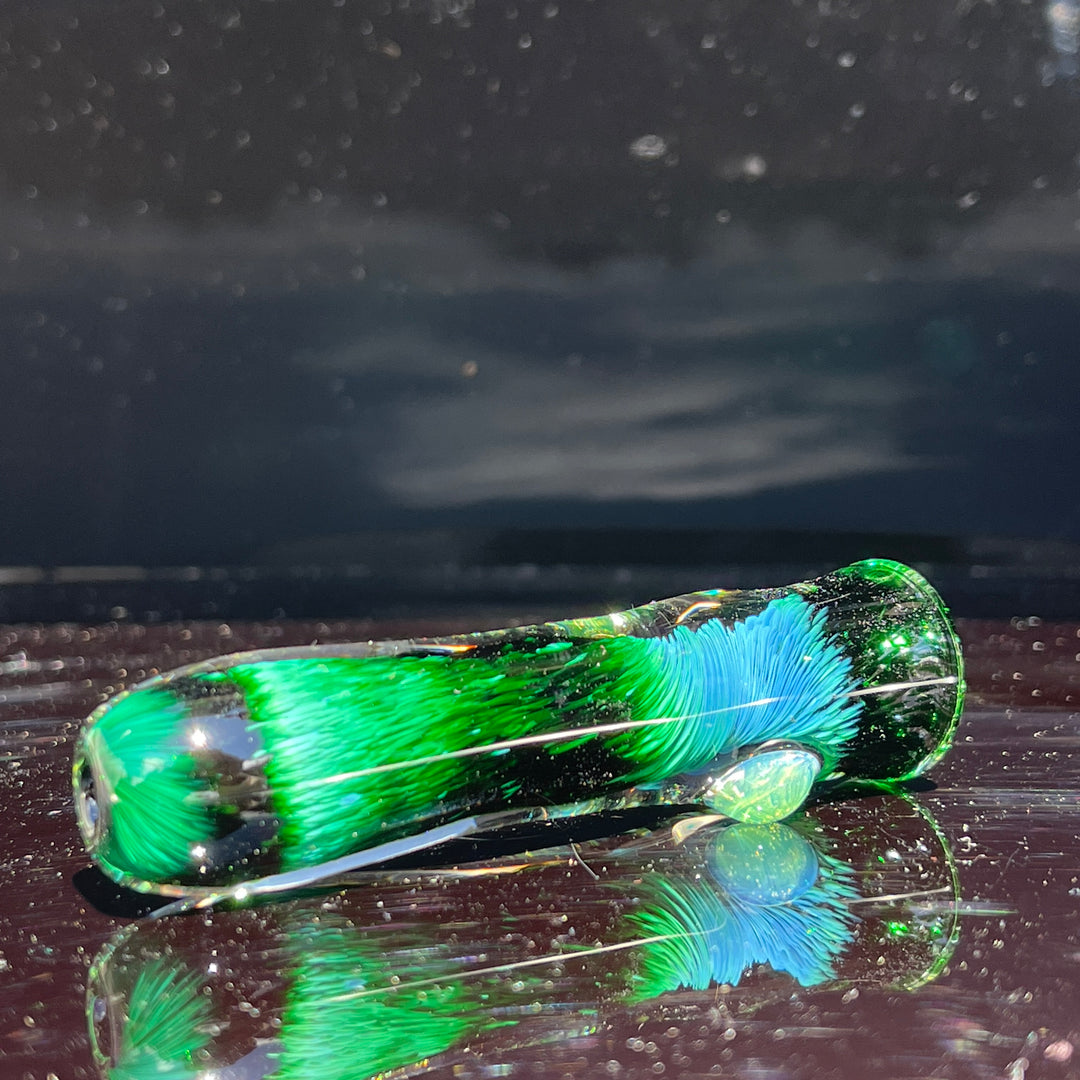 Thick Exp Green Chillum Glass Pipe Chuck Glass   