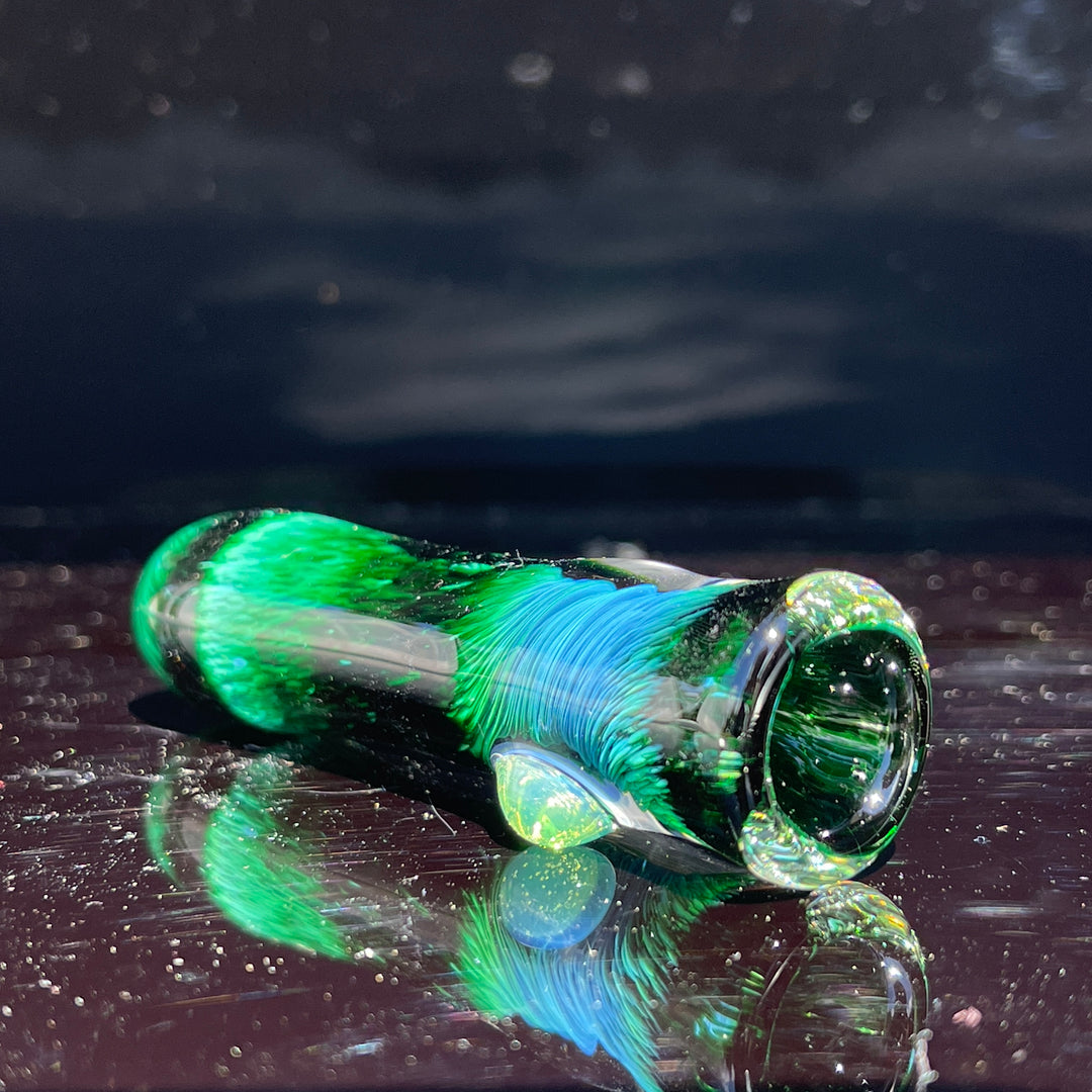 Thick Exp Green Chillum Glass Pipe Chuck Glass   