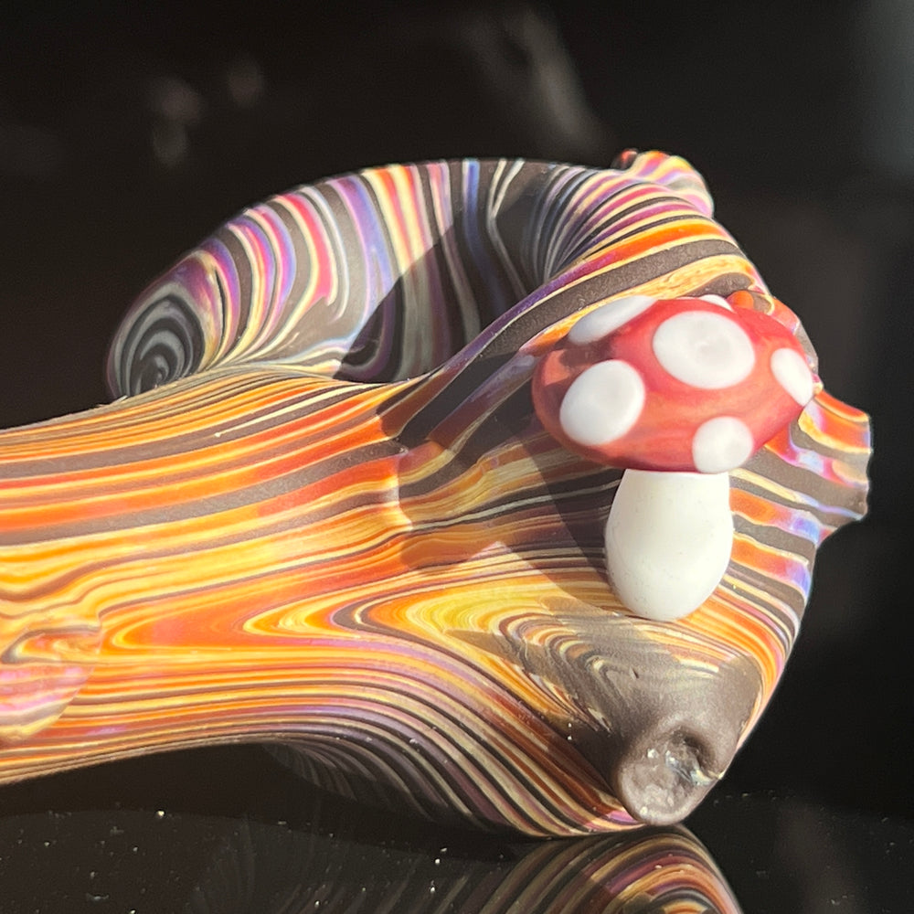 Woodgrain Shroom Branch Spoon Glass Pipe Wazoo Glass