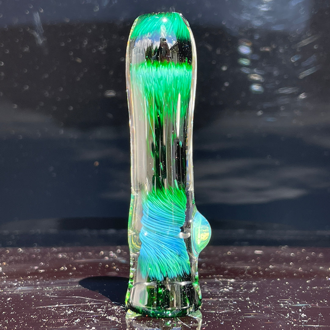 Thick Exp Green Chillum Glass Pipe Chuck Glass   