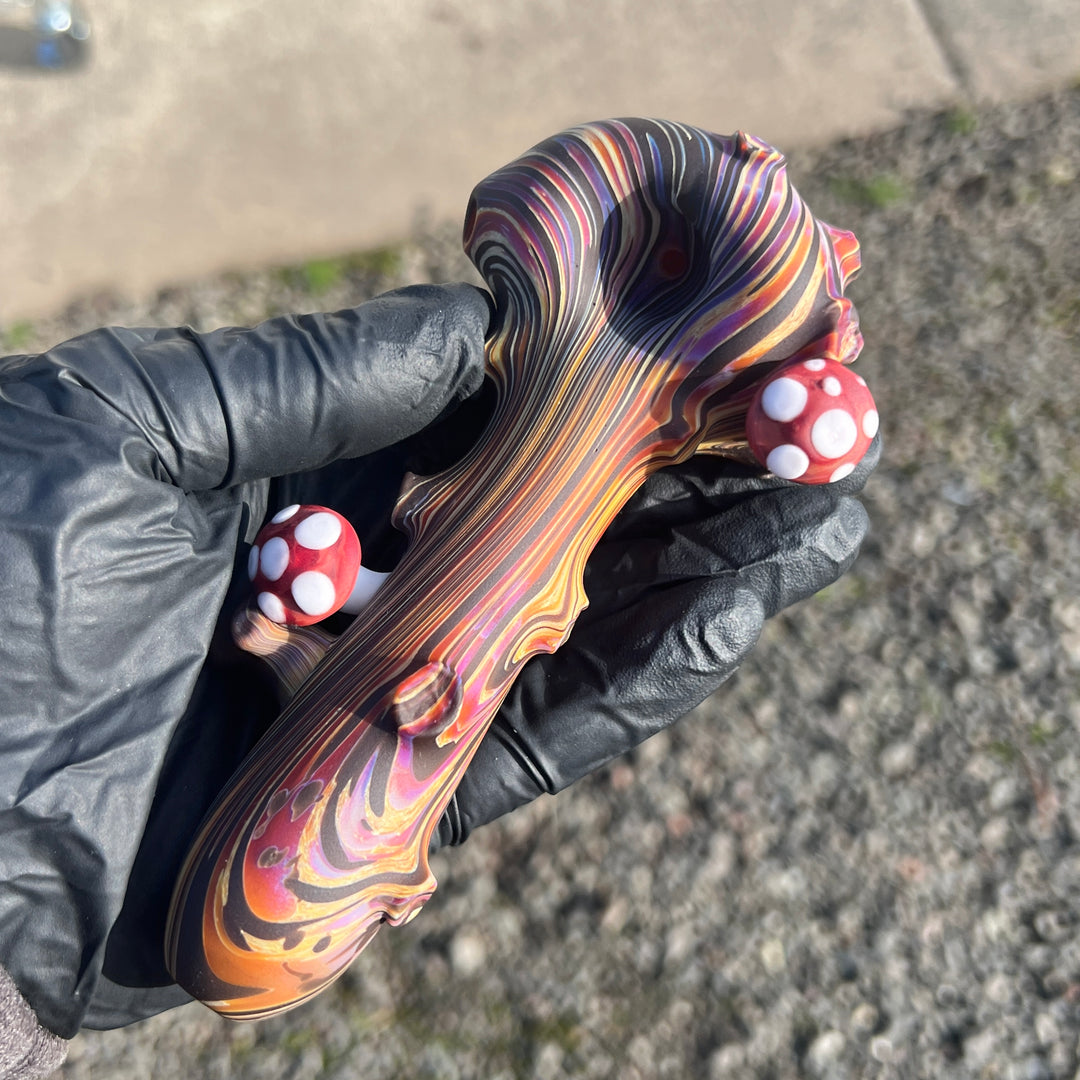 Woodgrain Shroom Branch Spoon Glass Pipe Wazoo Glass