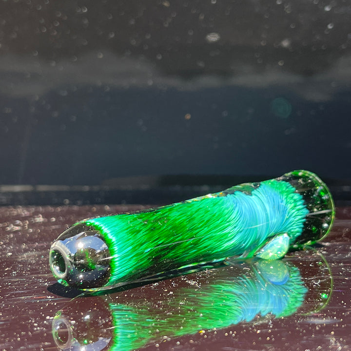 Thick Exp Green Chillum Glass Pipe Chuck Glass   