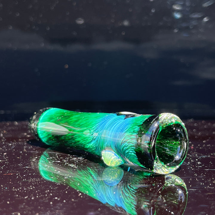 Thick Exp Green Chillum Glass Pipe Chuck Glass   