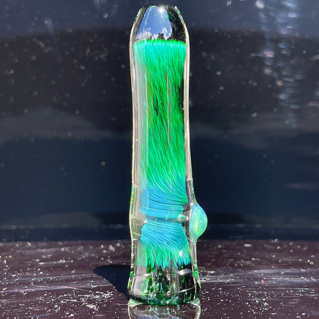 Thick Exp Green Chillum Glass Pipe Chuck Glass   