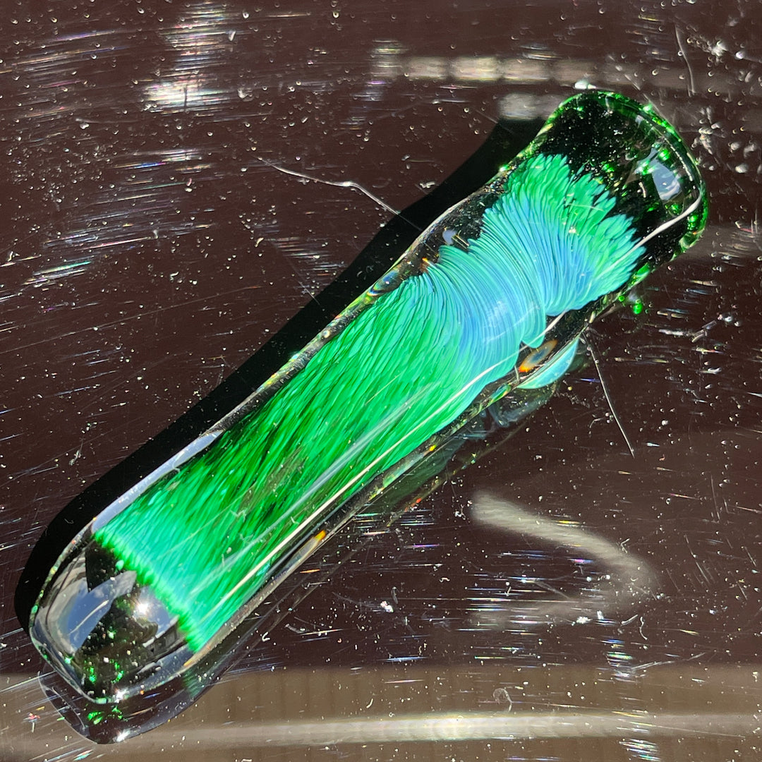 Thick Exp Green Chillum Glass Pipe Chuck Glass   