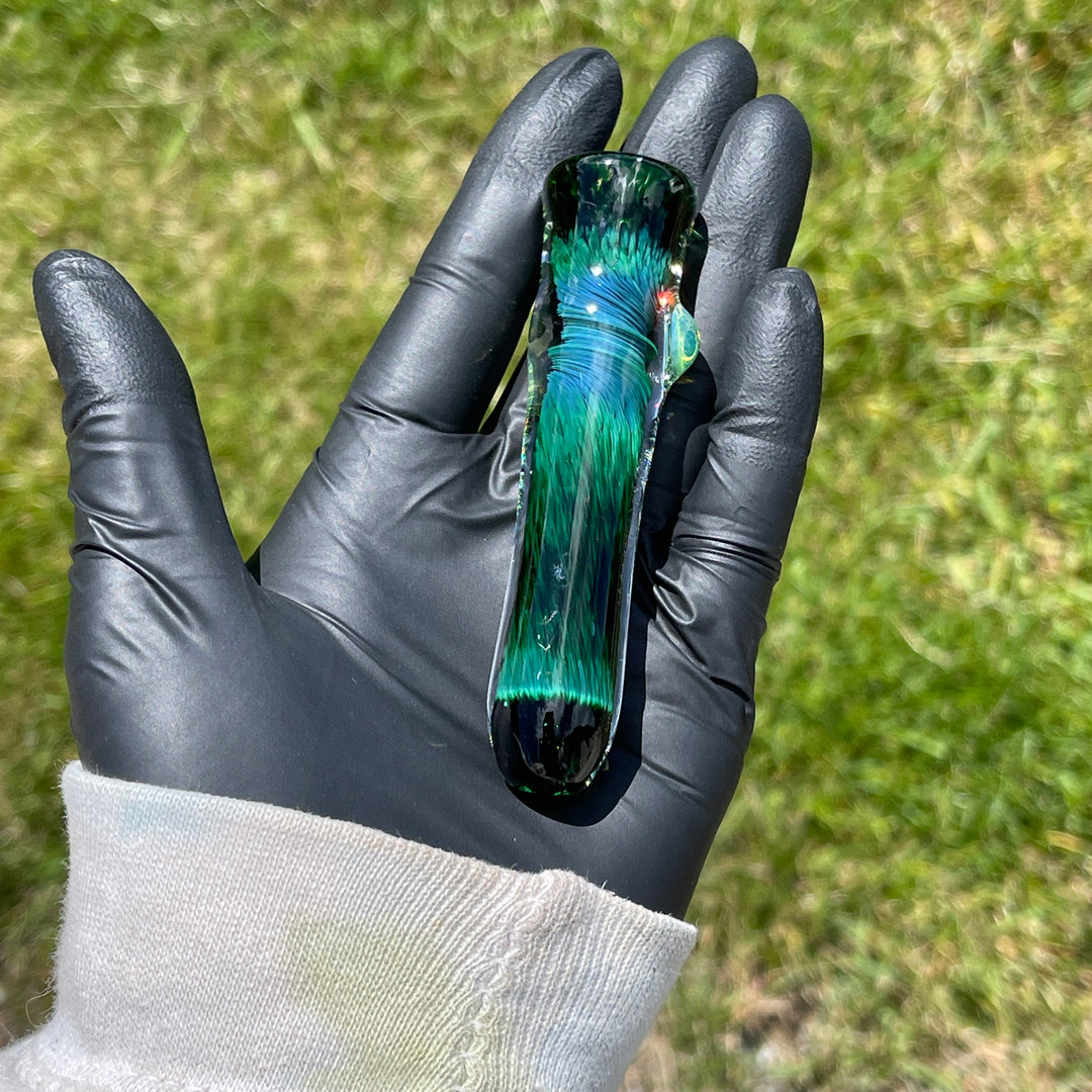 Thick Exp Green Chillum Glass Pipe Chuck Glass   