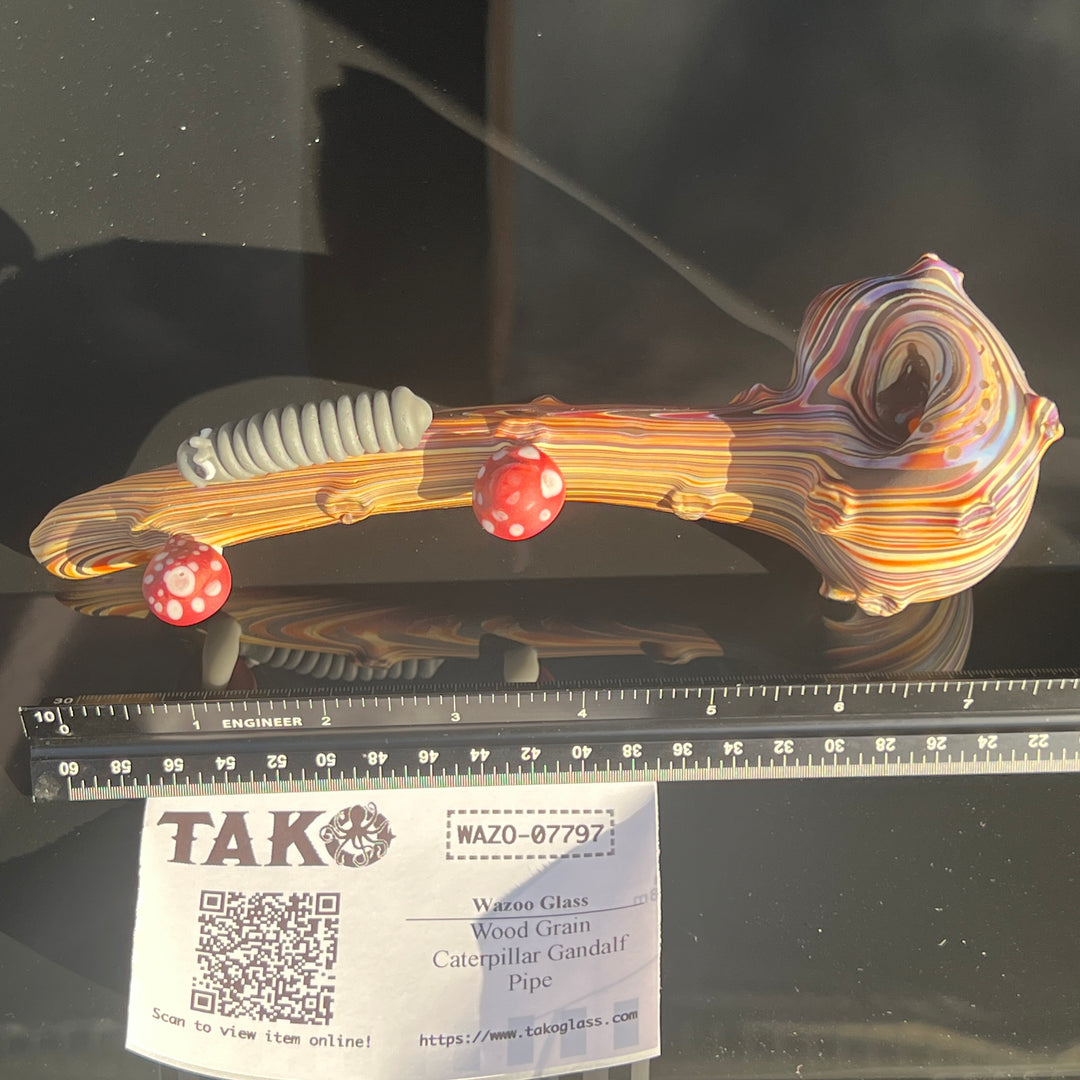 Wood Grain Caterpillar Gandalf Pipe Glass Pipe Wazoo Glass