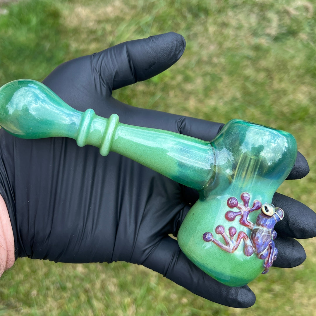 Lush Green Frog Bubbler Glass Pipe Beezy Glass   