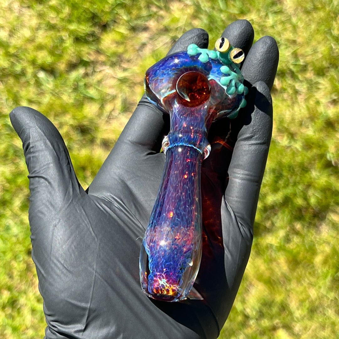 Purple Magic Frog Spoon Glass Pipe Beezy Glass   