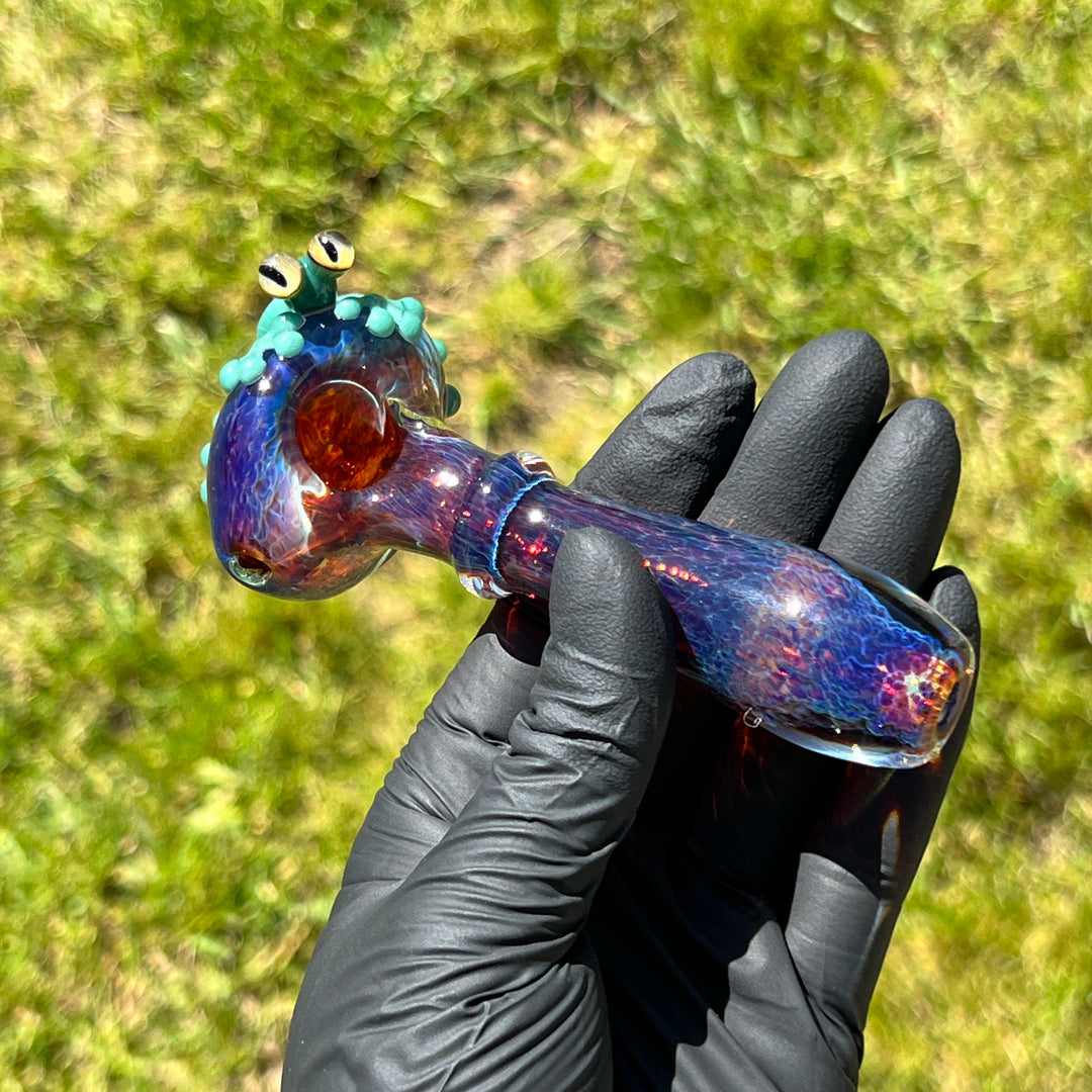 Purple Magic Frog Spoon Glass Pipe Beezy Glass   