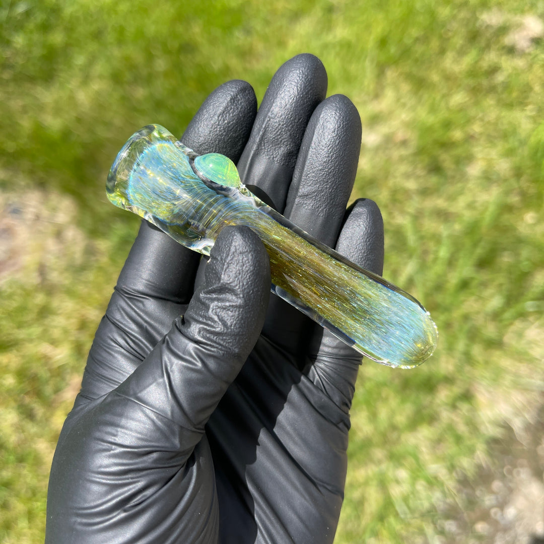 Mystery Aventurine Chillum Glass Pipe Chuck Glass   