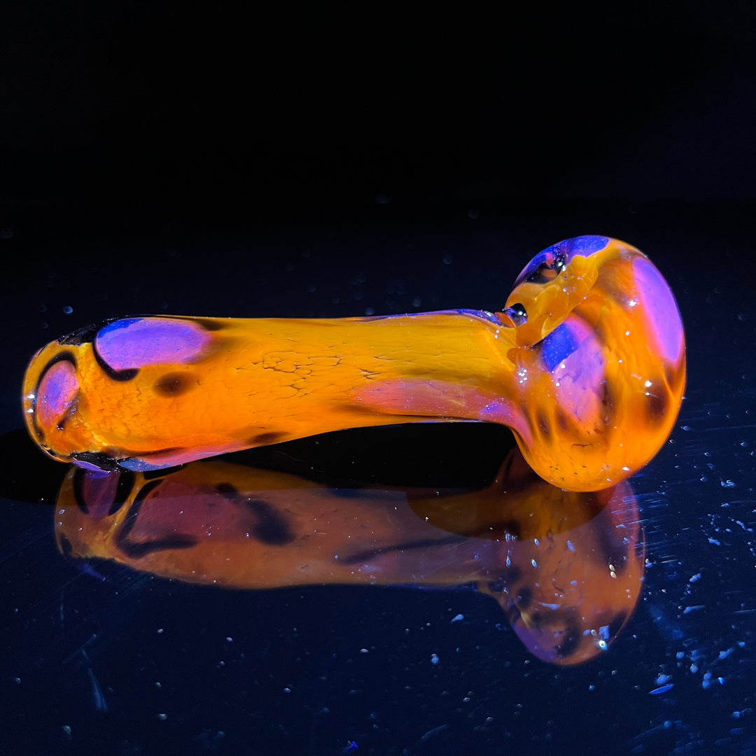 Orange Leopard Pipe Glass Pipe Beezy Glass   