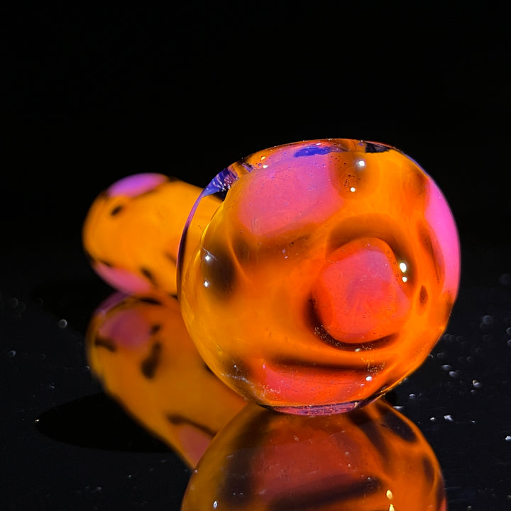 Orange Leopard Pipe Glass Pipe Beezy Glass   