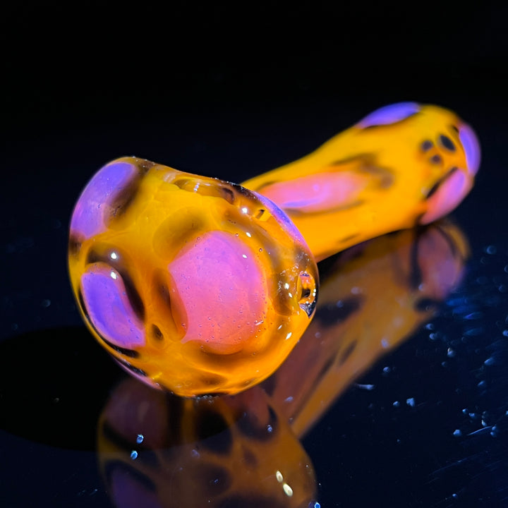 Orange Leopard Pipe Glass Pipe Beezy Glass   