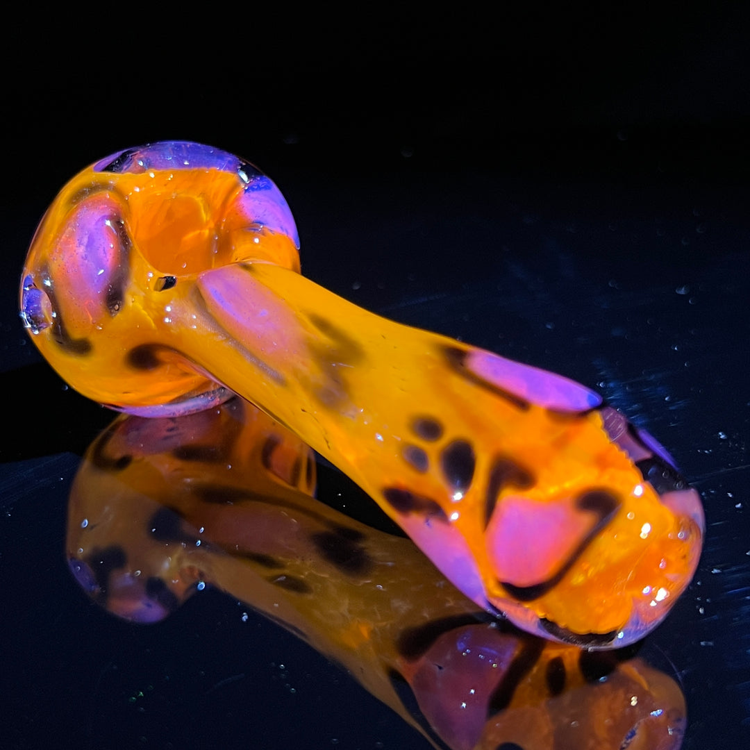 Orange Leopard Pipe Glass Pipe Beezy Glass   