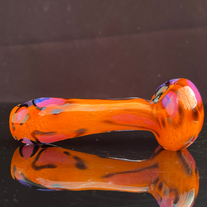 Orange Leopard Pipe Glass Pipe Beezy Glass   