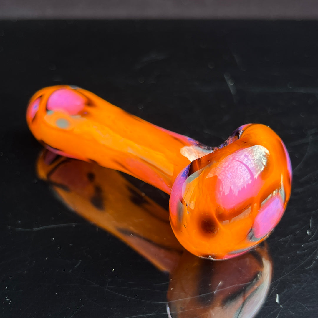 Orange Leopard Pipe Glass Pipe Beezy Glass   