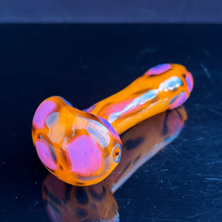 Orange Leopard Pipe Glass Pipe Beezy Glass   