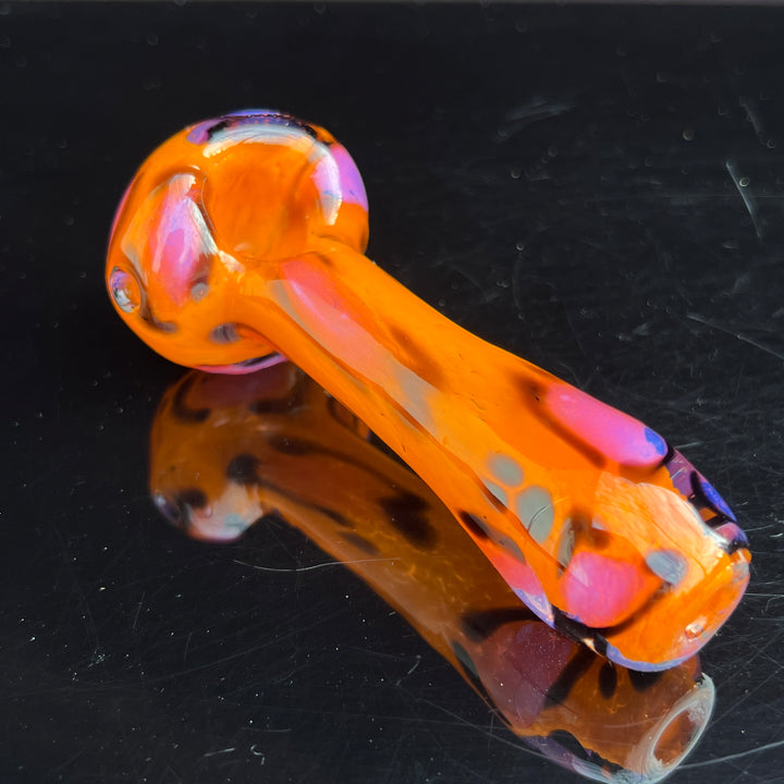 Orange Leopard Pipe Glass Pipe Beezy Glass   