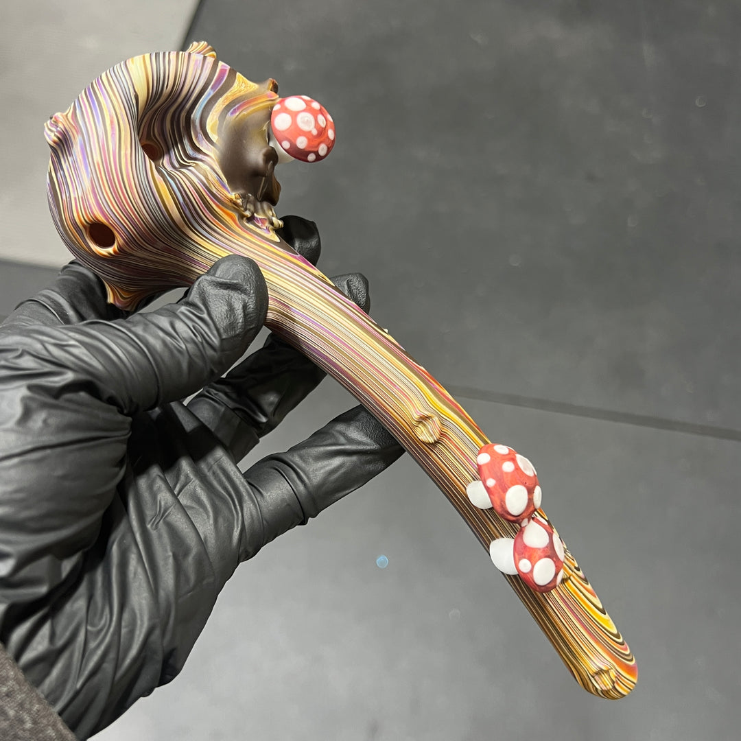 Woodgrain Mushroom Gandalf Pipe Glass Pipe Wazoo Glass