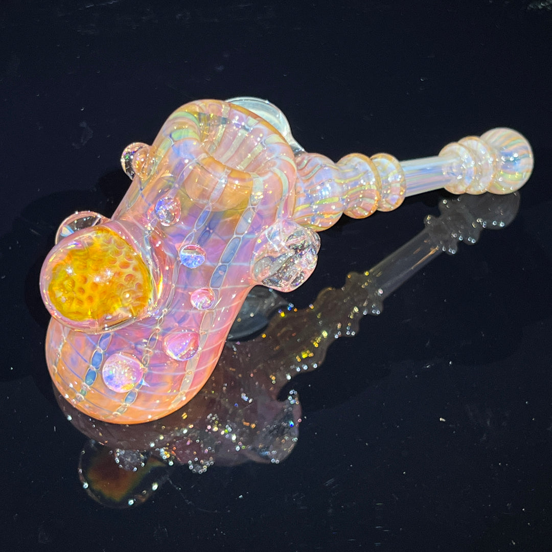 Gold Fumed Marbled Hammer Glass Pipe Sugar Shack   