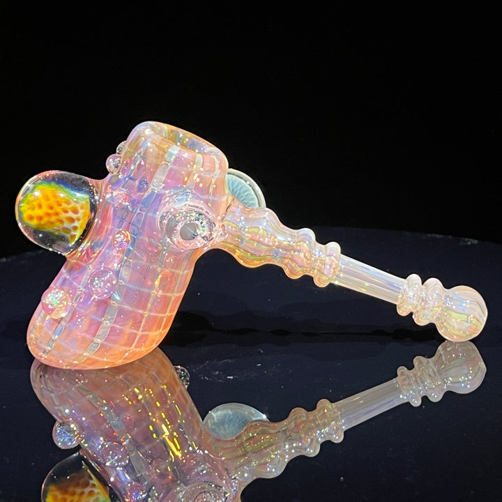 Gold Fumed Marbled Hammer Glass Pipe Sugar Shack   