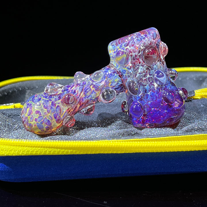 Purple Marble Hammer + Case Combo Glass Pipe TG   