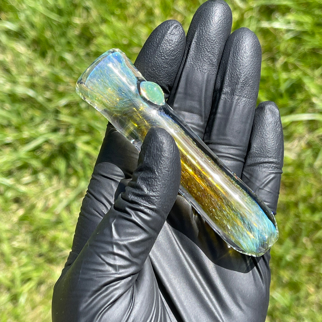 Mystery Aventurine Chillum Glass Pipe Chuck Glass   