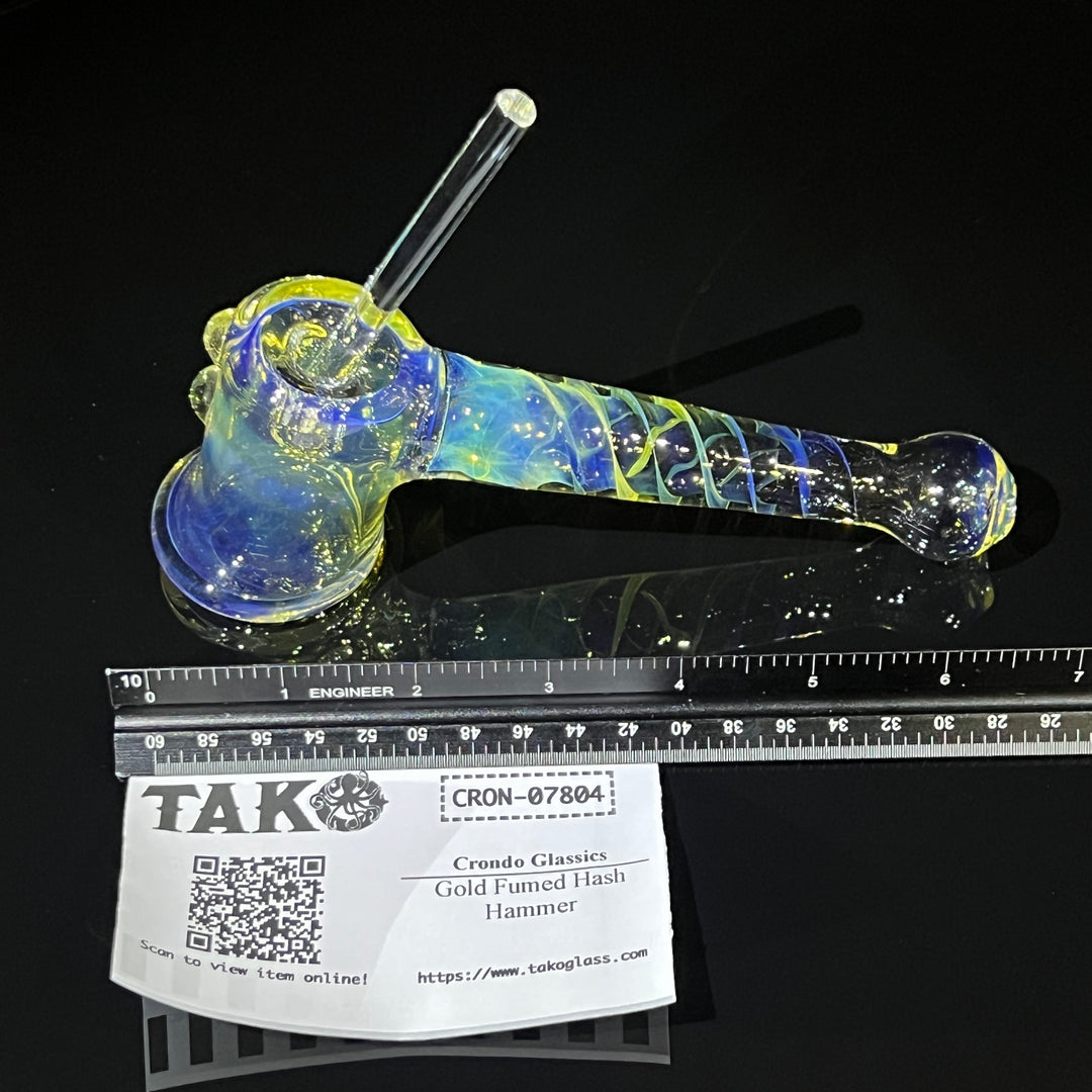 Gold Fumed Hash Hammer Glass Pipe Crondo Glassics