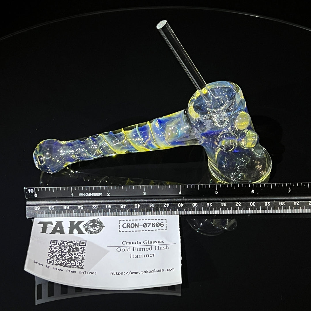 Gold Fumed Hash Hammer Glass Pipe Crondo Glassics