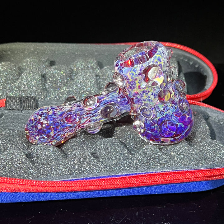 Purple Marble Hammer + Case Combo Glass Pipe TG   