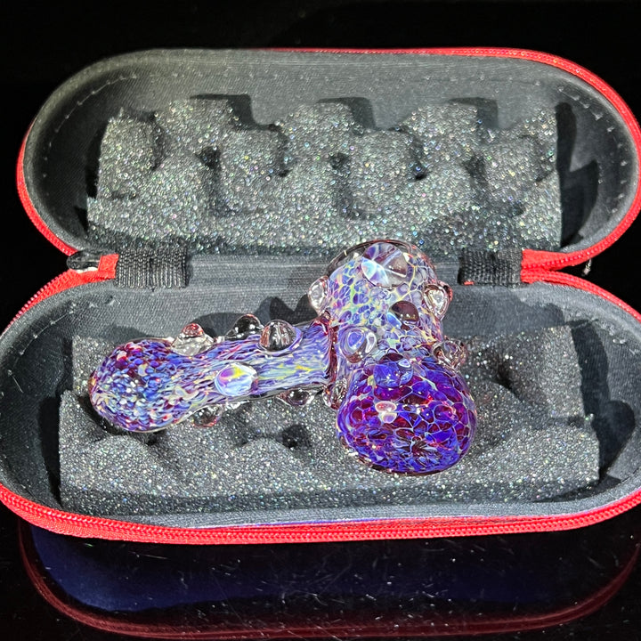 Purple Marble Hammer + Case Combo Glass Pipe TG   