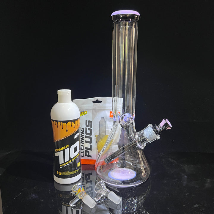 Thick Boy Beaker Bong + Pullslide + Cleaner Combo Glass Pipe TG   