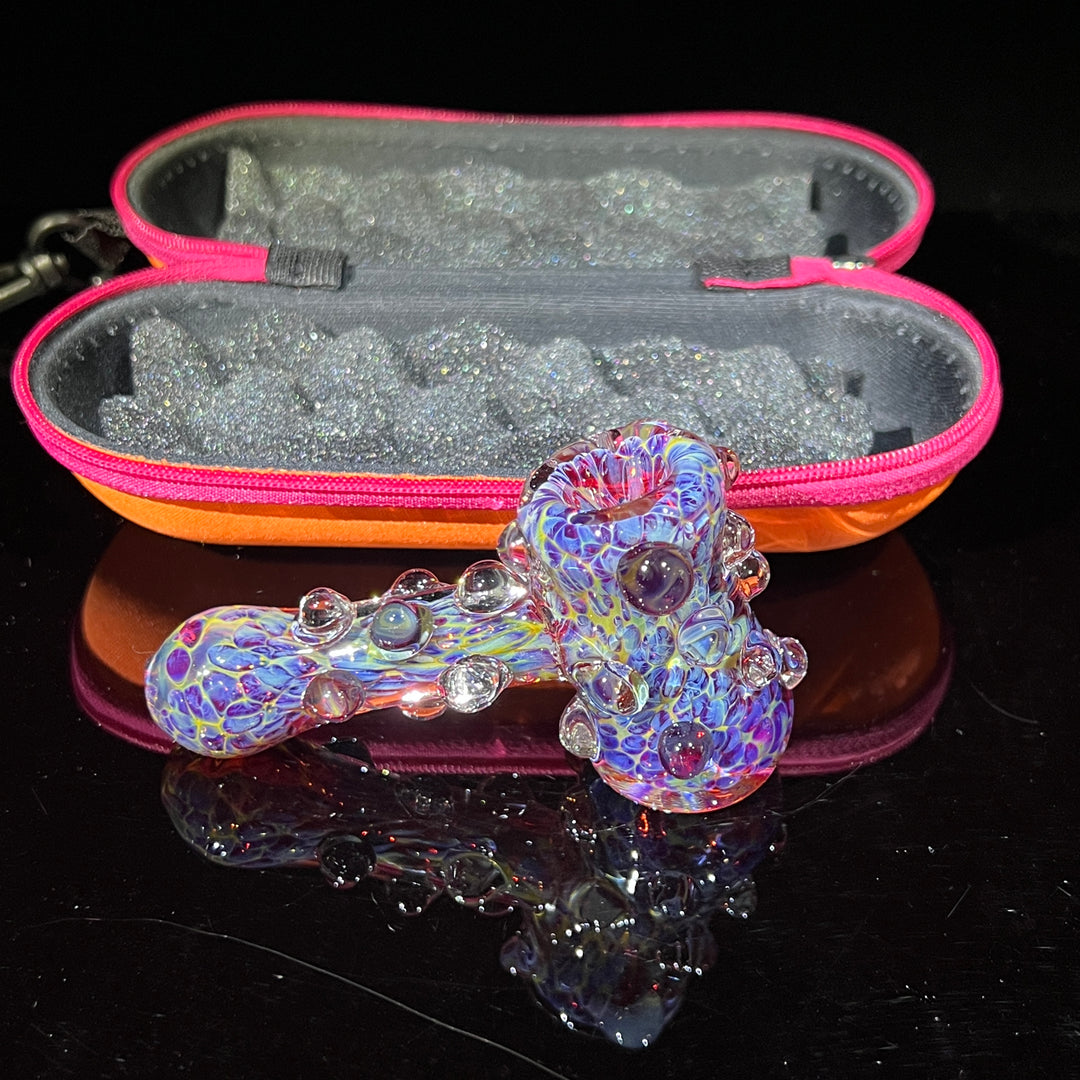 Purple Marble Hammer + Case Combo Glass Pipe TG   