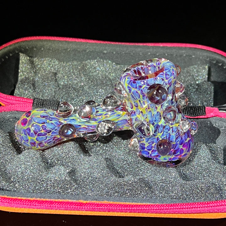 Purple Marble Hammer + Case Combo Glass Pipe TG   