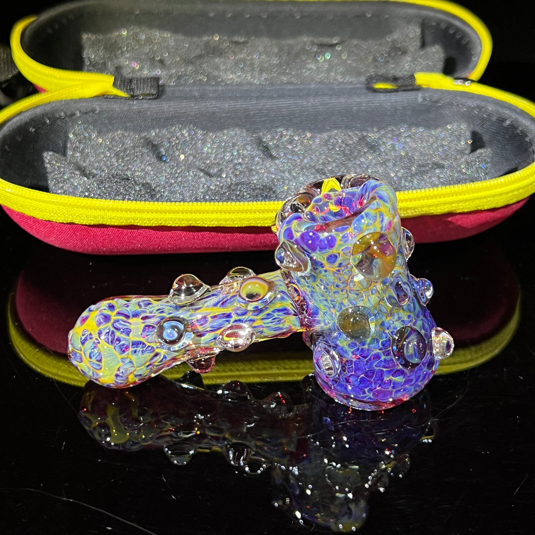 Purple Marble Hammer + Case Combo Glass Pipe TG   