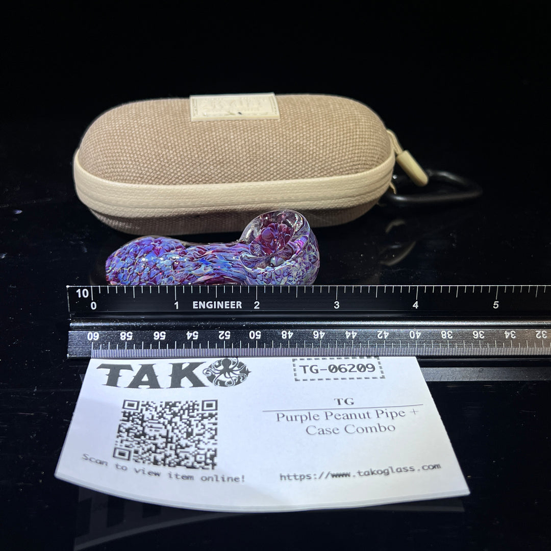 Purple Peanut Pipe + Case Combo Glass Pipe TG   