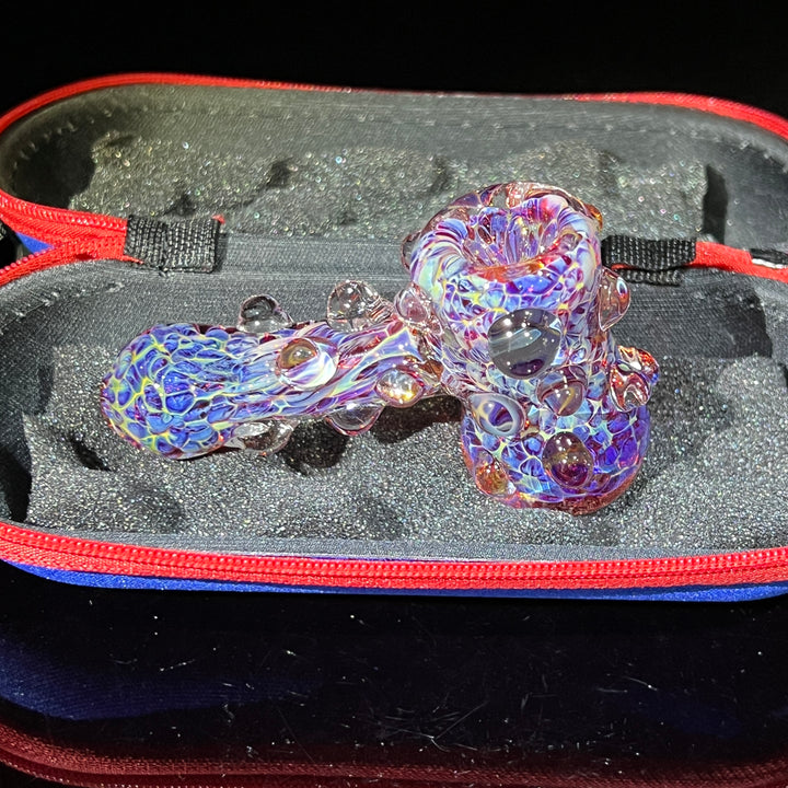 Purple Marble Hammer + Case Combo Glass Pipe TG   